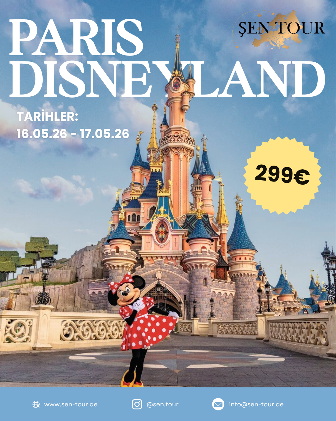 Şen Tour Paris Disneyland tur afişi