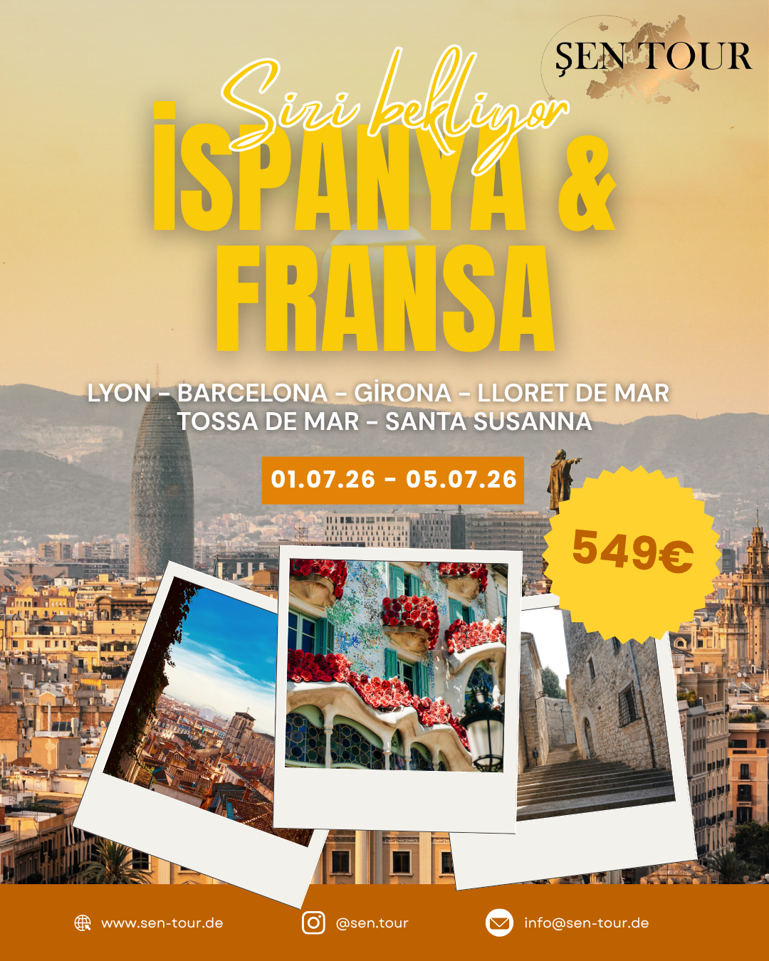 Şen Tour İspanya & Fransa Akdeniz yaz turu posteri