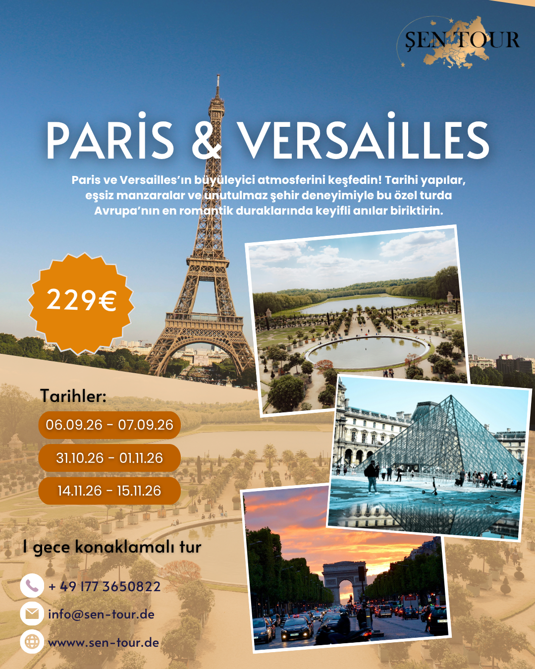 Şen Tour Paris & Versailles şehir turu posteri