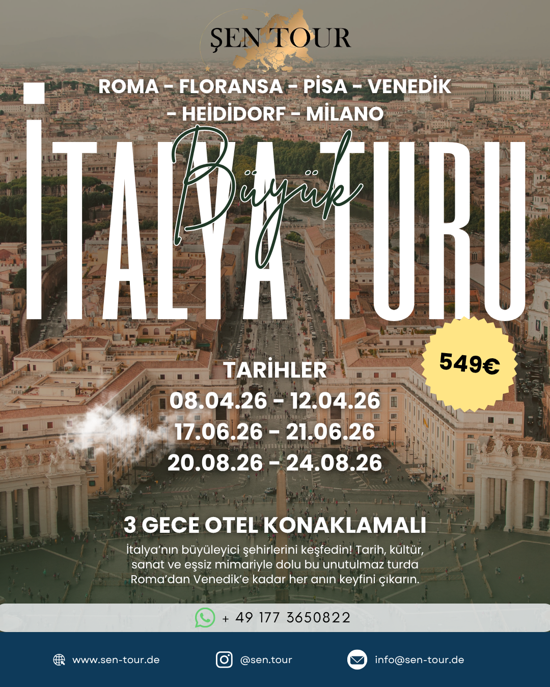 Şen Tour Büyük İtalya Turu posteri