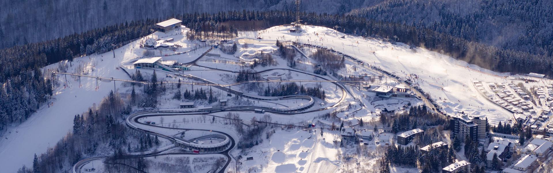 Winterberg kayak pistlerinde kış aktiviteleri